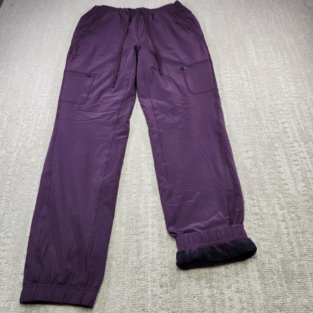 Eddie Bauer Pants Women 4 Fleeced Lined Cargo Joggers Stretch Woven Purple NEW